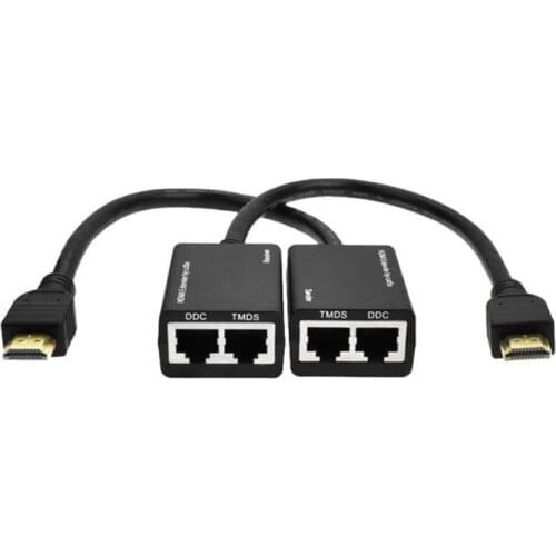 HDMI Over RJ45 CAT5e CAT6 UTP LAN Ethernet Extender Repeater 1080P 3D to 100ft