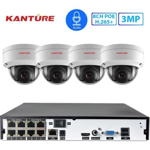 KANTURE H.265+ 8CH 4CH 5MP POE CCTV NVR system 3MP Audio VandalProof security In/Outdoor POE IP camera Video Surveillance Camera