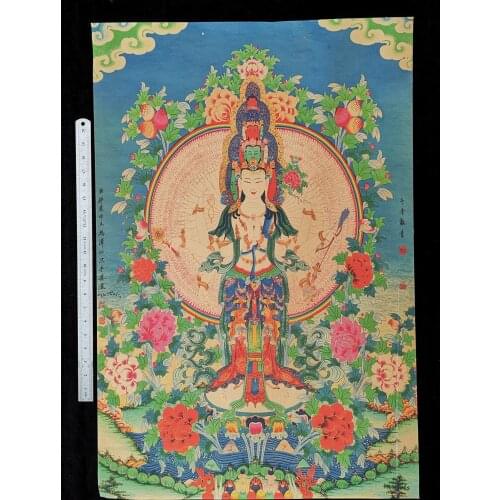 YIZHU CULTUER ART COLLECTION VINTAGE DECORATION SACRED BUDDHIST BUDDHAS THANGKA PAINTINGS