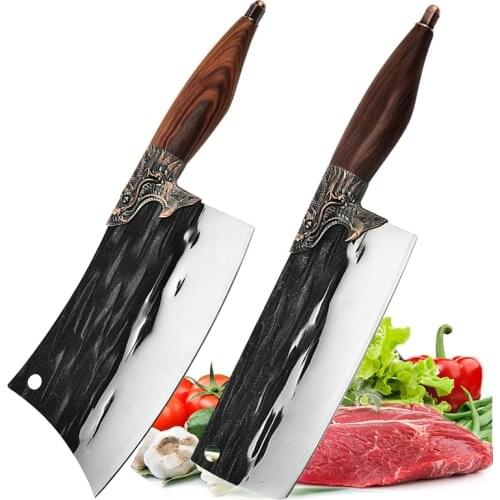 Kitchen Knives Handmade Forged Stainless Steel Chinese Chef Knife Bone Chopping Meat Cleaver Vegetables Slicing Butcher Knife