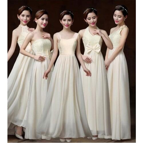 Sweet Memory Halter Pink Champagne Chiffon Bridesmaid Dresses With Bow SW1940