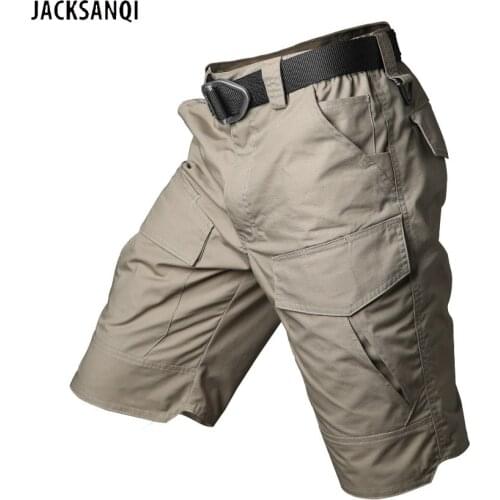 JACKSANQI Men Summer Sports Tactical Shorts Training Outdoor Hiking Run Breathable Multi-pocket Military Water Repellent RA480