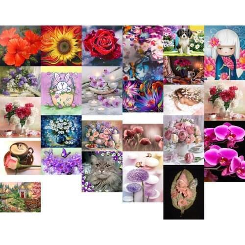Y05498 cat flower 45x45 cross stitch kit people 18ct 14ct 11ct count print canvas stitches embroidery DIY handmade needlework