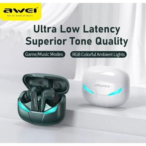 Awei HiFi TWS Earbuds Bluetooth Earphones Clean Sound AAC Stereo LED Gaming Headsets Handsfree Type-C T35 For Sport Phone