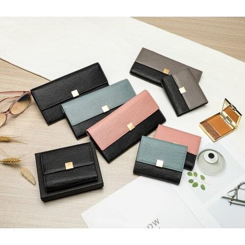 2020 New Fashion Wave Pattern Womens Wallet Head Layer Leather Short Wallet hasp Panelled Female Purse Nice Billfold DDY02