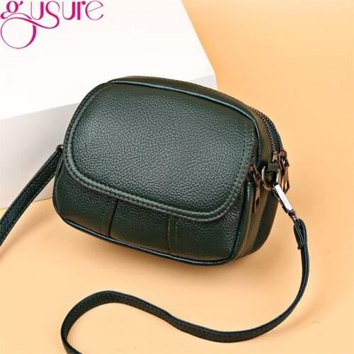 Gusure Solid Color Small Square Crossbody Bag Brand Designer Women Messenger Bag PU Leather Zipper Shoulder Handbag and Purse