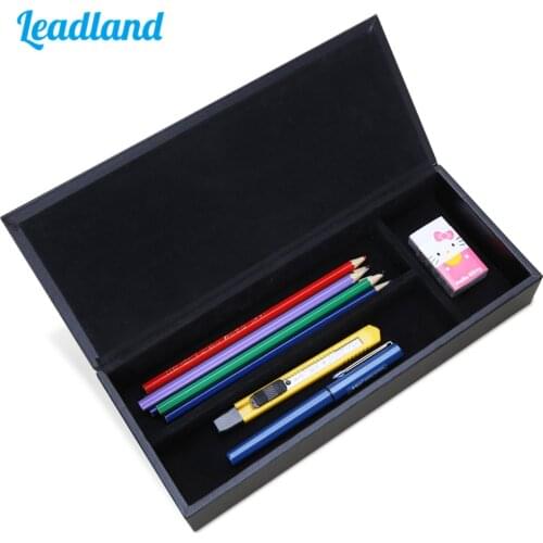 High Quality PU Leather Pencil Case Luxury Pen Box For Fountain Pen Stationery Accessories Desk Organizer