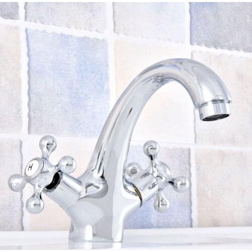 Polished Chrome Brass Basin Faucet Modern Bathroom Mixer Tap Wash basin Faucet Hot and Cold Sink Faucet Lsf633