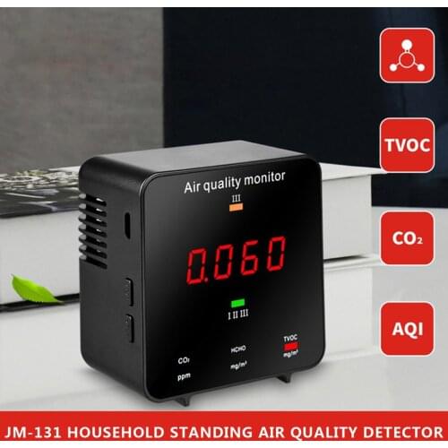 Portable CO2 Meter Digital Temperature Humidity Sensor Tester Air Quality Carbon Dioxide TVOC Formaldehyde HCHO Detector