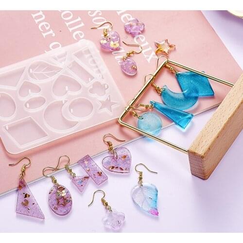 Resin Molds Drop Dangle Resin Earring Mold Jewelry Making Tools Handmade Silicone Earrings Mold Necklace Earring Pendant