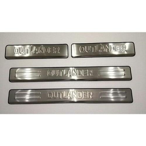 Car styling For Mitsubishi Outlander Samurai 2007-2012 stainless steel Scuff Plate/Door Sill Protector Sticker Car Styling