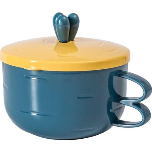 Stainless steel tableware student instant noodle bowl canteen with lid rice bowl soup bowl anti-scalding lunch box