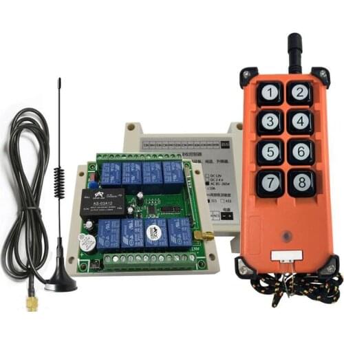433mhz Universal AC 110V 220V 10A relay 8CH RF Remote Control Switches Receiver& Transmitters Switch power on/off lighting