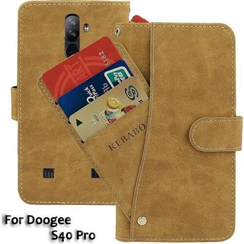 Vintage Leather Wallet Doogee S40 Pro Case 5.5" Flip Luxury Card Slots Cover Magnet Phone Protective Cases Bags