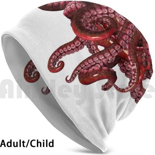 Suckers In Red Beanies Knit Hat Hip Hop Tentacle Worm Tentacles Worms Octopus Squid Cuttlefish