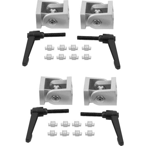 WSFS Hot 2Pcs Die Cast Aluminum Flexible Pivot Joint Connector With Handle Corner Hinge For Aluminum Extrusion Profile