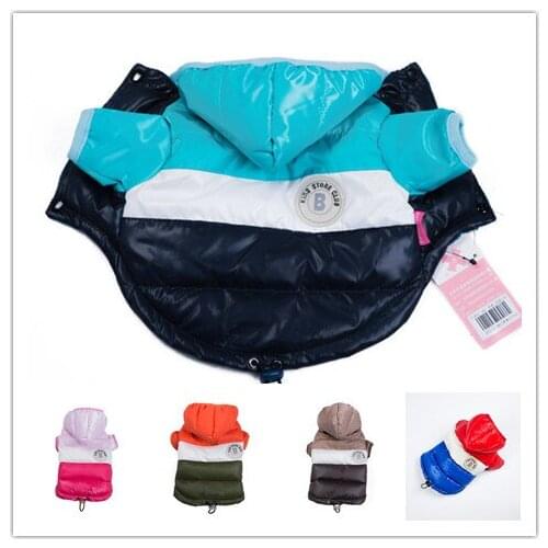 Dog Down Cotton Vest Teddy Thick Warm Wind Hoodie Jacket Clothes Cat Winter Coat