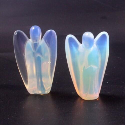 1PCS 47*27mm Druzy Carved Gem Stone Angel Pendulum Healing Amulet Reiki Crystal Stone Psychic Spiritual Gift For Radiesthesia