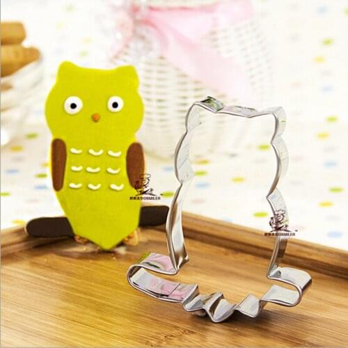 1pcs Cartoon Night Owl Moldes Metal Cookie Cutter patisserie reposteria Cupcake Macaron Pastry Kitchen Cake Decor Tools Bakery