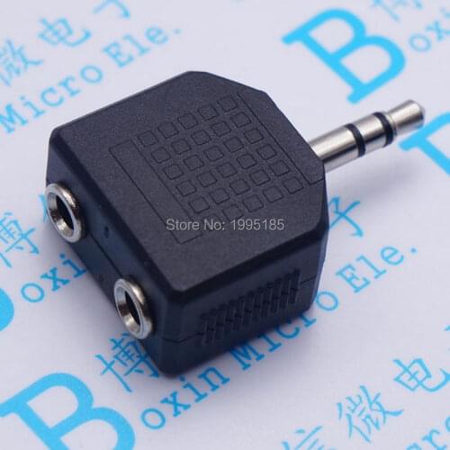 10pcs 3.5mm Two In One Connector Deconcentrator Earphone Socket Couple Headset Adapter NEW Free Shipping