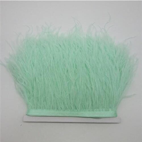10 yards 10-15CM Ostrich feather trims for skirt/dress Mint color ostrich feathers ribbon feather For Crafts Plumage Clothing
