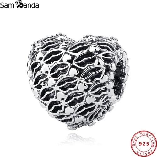 100% Authentic 925 Sterling Silver Charms Love Kiss Crystal 2020 CZ Fit Original Bracelets Women DIY Gift Jewelry