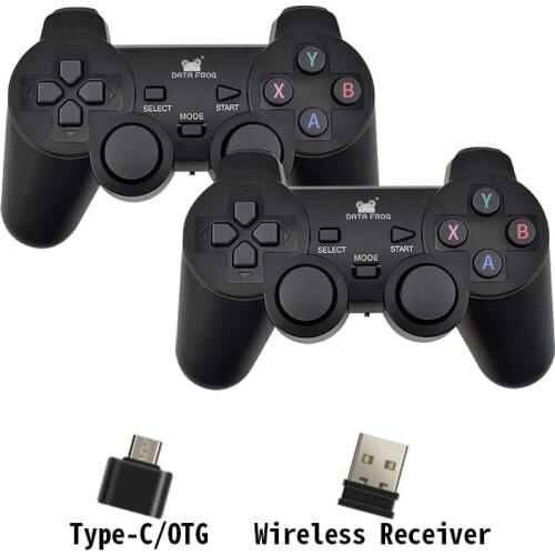 2.4Ghz 2 Players Wireless Gamepad Computer Game Controller PC Joystick With Double Vibration For Windows 7/8 / XP Gamepads