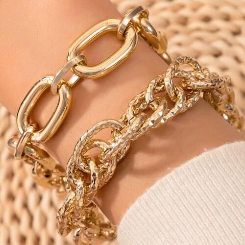 HI MAN 2 Pcs/Set European Mixed Snake Scale Texture Oval Bracelet Women Personality Creative Wedding Jewelry Accessories