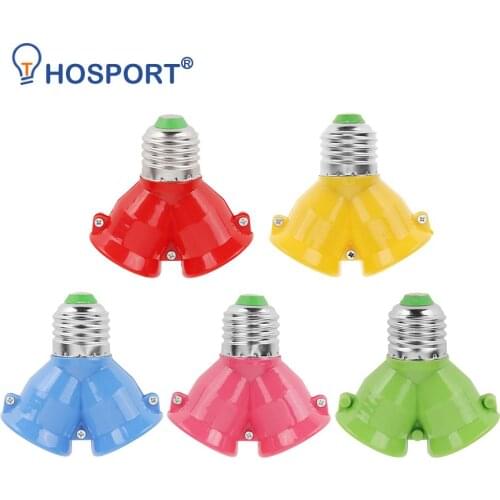 2 In 1 Double E27 Socket Base Bulb Extender Splitter Contact Adapter Converter Plug Halogen Light Lamp Bulb Holder Copper