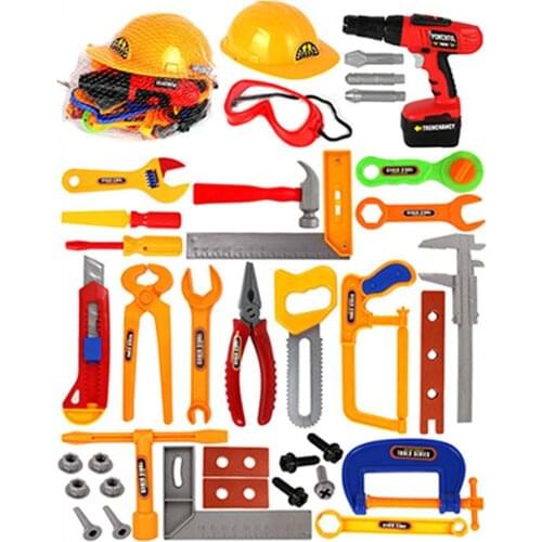 37PCS Childrens Puzzle House Toys Toolbox Set Simulation Worker Maintenance DIY Tools Boy Educational Toys