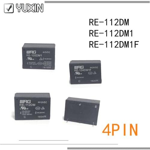 5PCS/LOT 100%Original&New Relay RE-105DM1 RE-112DM1 RE-124DM1 RE 105DM1 5V 12V 24V 4PIN 16A