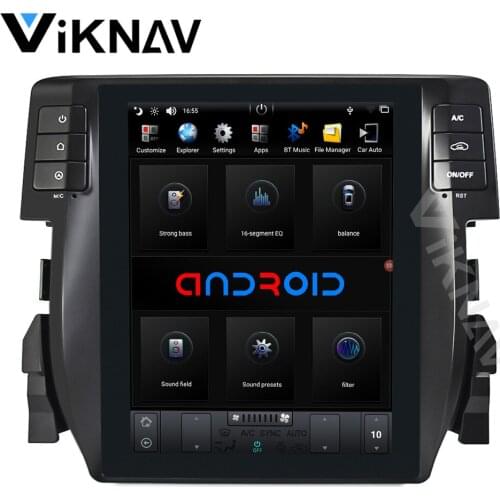 Android System vertical screen Car GPS Navigation For honda-Civic 2016-2019 Multimedia DVD Player support carplay