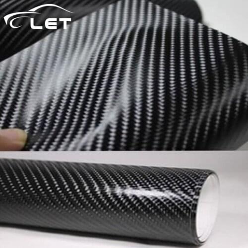 Black 4D Vinyl Car Wrap Carbon Fiber Film Sticker Waterproof DIY Car Styling For Interior Exterior Accessories