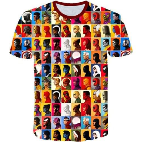 Marvel Kids T-Shirt Print Girls Funny Clothes Boy Clothes Spider-Man Deadpool Tee Costume 2021 Summer Tops Children Baby Tshirts