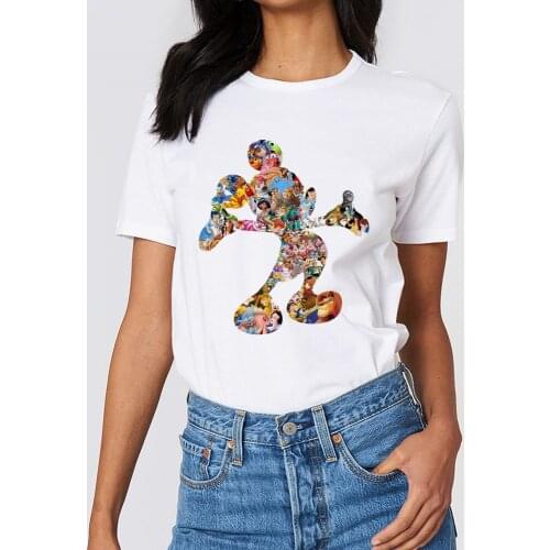 Disney Mickey Mouse Women Aesthetic Clothes T Shirts Edgy Trend 2021 Summer Fashion Oversize Short Sleeve Vogue Womens T-Shirt