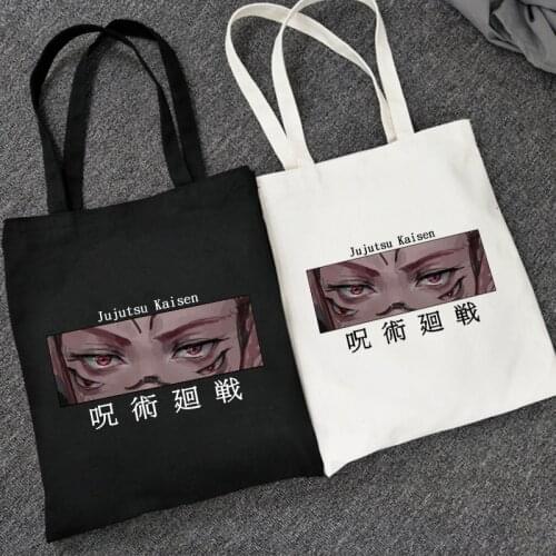Jujutsu Kaisen canvas bag Japanese anime women bag casual Harajuku large capacity Vintage shopper bag punk women shoulder bags