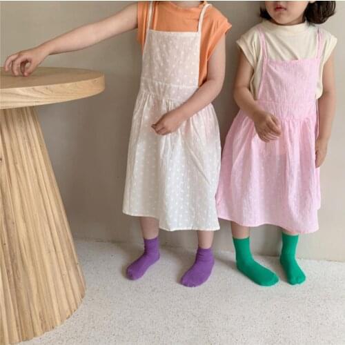 2021 Korea style girls lace dress fashion cotton summer shorts sleeve girls dresses