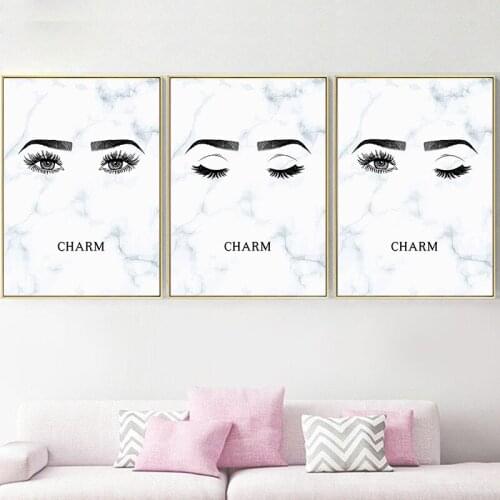 Makeup Eyes Art Wall Canvas Painting Beautiful Lashes Art Picture Makeup Print And Poster For Girl Room Home Decor HD3003