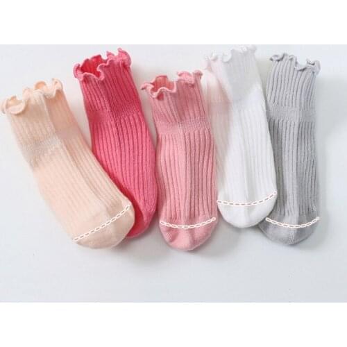 Newborns Fashion Color Solid Socks Cotton Socks Infant Girls Casual Yellow White Green Pink Purple Socks