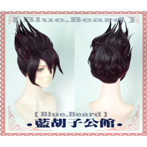 New Danganronpa V3 Momota Kaito Cosplay Wig Dark Purple Halloween Costume Wigs + wig cap