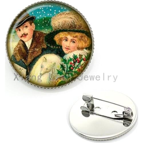 Newest arrival Victorian Christmas brooch pins New Year party jewelry women dressing accessories Xmas gifts brooches badge CM130