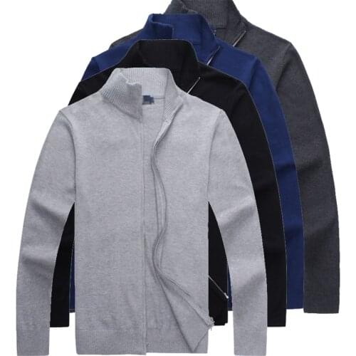 Autumn Winter Mens Polo Sweater Coat British Style Sweater Jackets Men Zipper Knitted Thick Coat Warm Casual Knitwear Cardigan