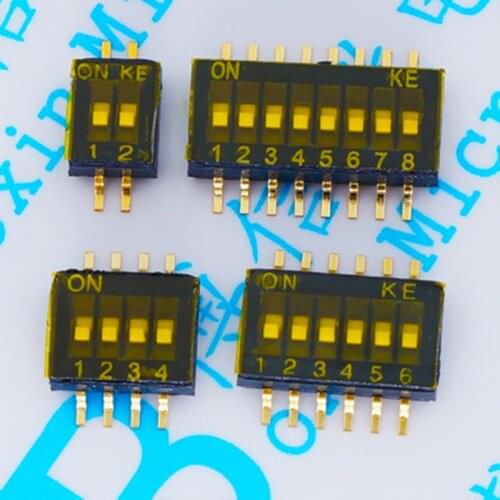 5PCS KE SMD Dial switch Pitch 1.27, 1P / 2P / 3P / 4P / 5P / 6P / 8P / 10P bit Patch code switch 1.27MM Coding switch