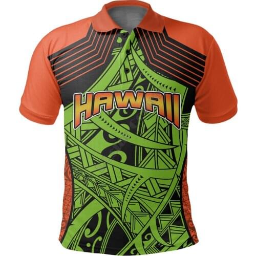 Polynesian Hawaii Polo Shirt Tribal Wave 3D Printed Polo Shirt Men Women Short Sleeve Summer T-shirt