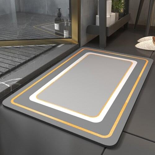 Strong Water Absorption Bath Mat Dry Fast Household Bathroom Non-slip Bathroom Mat Simple Rectangle Diatom Mud Fabric Badematte
