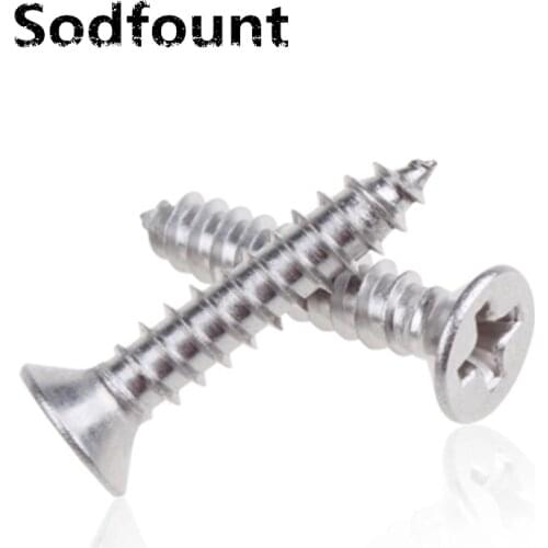100pcs GB846 M2 M2.3 M2.6 M3 304 Stainless Steel flat head cross Countersunk head self tapping screw