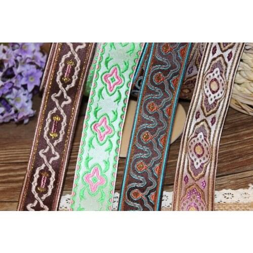 Mixed set 8yards/lot wide 3cm Woven Jacquard Ribbon classical design curtain and clothing accessory LS-9990