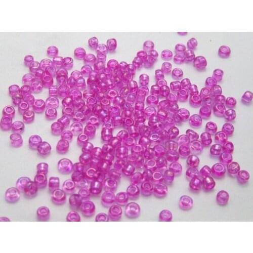 5000 Glass Seed Beads 2mm Transparent Luster AB Hot Pink + Storage Box