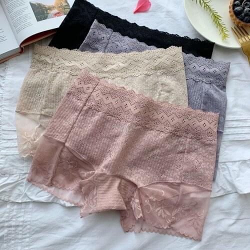 Boy Shorts for Women Panties Sexy Lace Boyshorts Mid Rise Elastic Boxers Briefs for Women Under Skirt Shorts