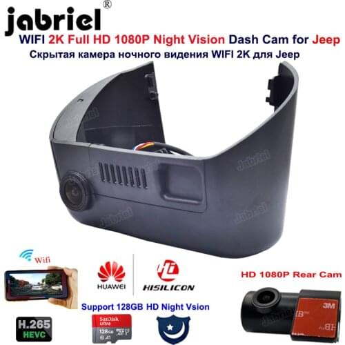 For Jeep Cherokee Dodge Chrysler 2013-2021 2K Full HD Wifi 24-Hour Paking monitoring Car Dvr Dash Cam Camera Dual Lens Recorder